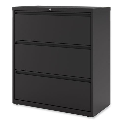 Lateral File, 3 Legal/Letter/A4/A5-Size File Drawers, Black, 36" x 18.63" x 40.25". Picture 7