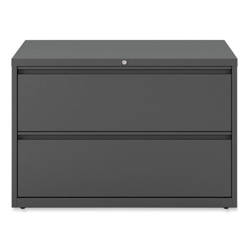 Lateral File, 2 Legal/Letter-Size File Drawers, Charcoal, 42" x 18.63" x 28". Picture 9