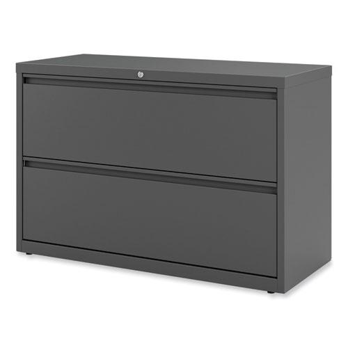 Lateral File, 2 Legal/Letter-Size File Drawers, Charcoal, 42" x 18.63" x 28". Picture 4