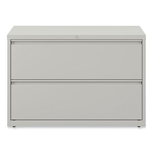 Lateral File, 2 Legal/Letter-Size File Drawers, Light Gray, 42" x 18.63" x 28". Picture 9