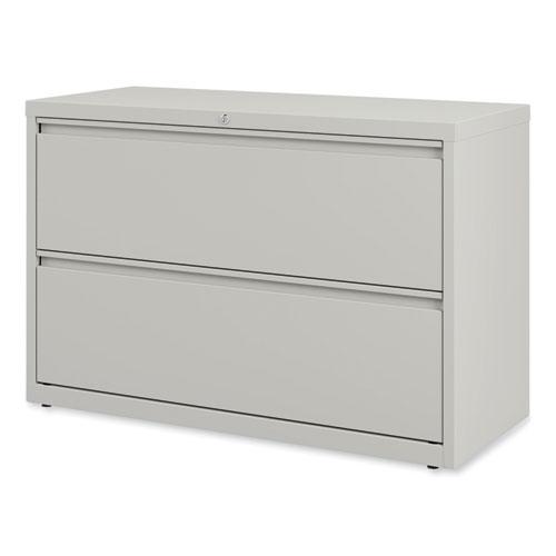 Lateral File, 2 Legal/Letter-Size File Drawers, Light Gray, 42" x 18.63" x 28". Picture 6