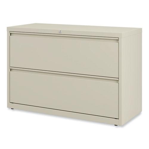 Lateral File, 2 Legal/Letter-Size File Drawers, Putty, 42" x 18.63" x 28". Picture 6