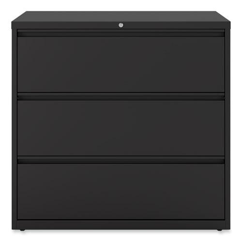 Lateral File, 3 Legal/Letter/A4/A5-Size File Drawers, Black, 42" x 18.63" x 40.25". Picture 5