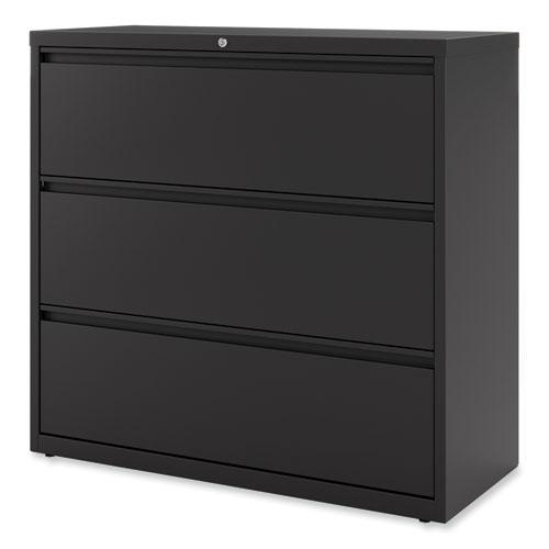 Lateral File, 3 Legal/Letter/A4/A5-Size File Drawers, Black, 42" x 18.63" x 40.25". Picture 8