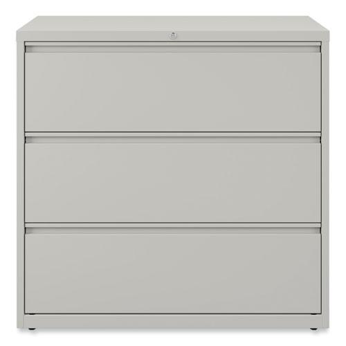 Lateral File, 3 Legal/Letter/A4/A5-Size File Drawers, Light Gray, 42" x 18.63" x 40.25". Picture 6