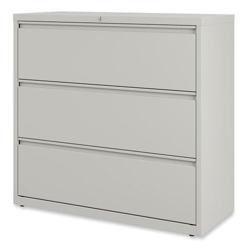 Lateral File, 3 Legal/Letter/A4/A5-Size File Drawers, Light Gray, 42" x 18.63" x 40.25". Picture 5