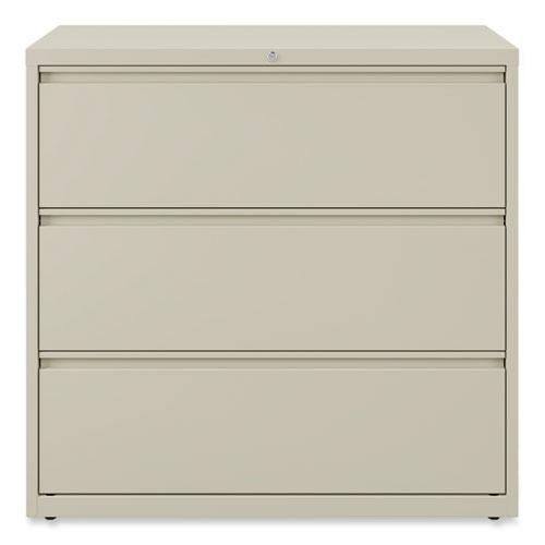 Lateral File, 3 Legal/Letter/A4/A5-Size File Drawers, Putty, 42" x 18.63" x 40.25". Picture 3