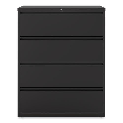 Lateral File, 4 Legal/Letter-Size File Drawers, Black, 42" x 18.63" x 52.5". Picture 9