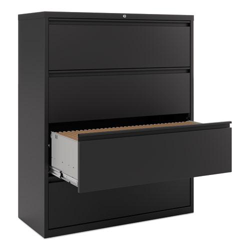 Lateral File, 4 Legal/Letter-Size File Drawers, Black, 42" x 18.63" x 52.5". Picture 5