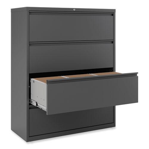 Lateral File, 4 Legal/Letter/A4/A5-Size File Drawers, Charcoal, 42" x 18.63" x 52.5". Picture 8