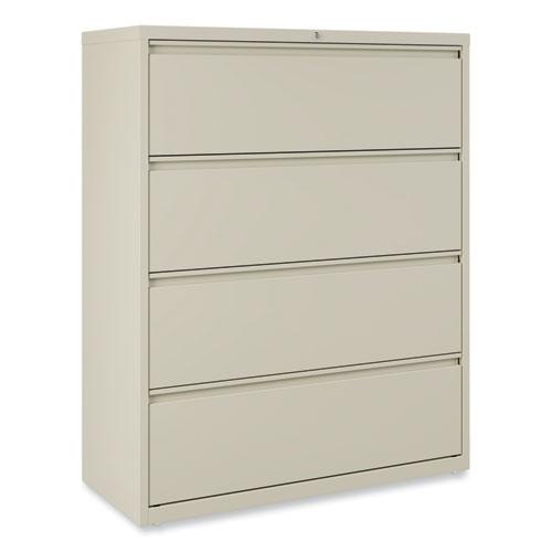 Lateral File, 4 Legal/Letter-Size File Drawers, Putty, 42" x 18.63" x 52.5". Picture 1