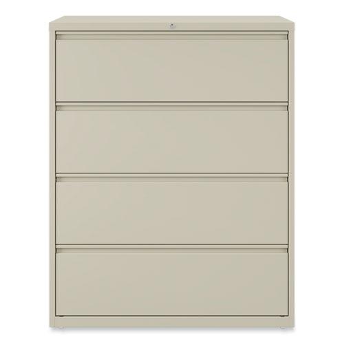 Lateral File, 4 Legal/Letter-Size File Drawers, Putty, 42" x 18.63" x 52.5". Picture 5