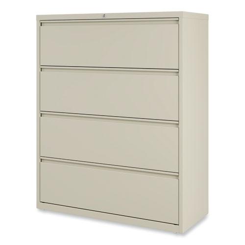 Lateral File, 4 Legal/Letter-Size File Drawers, Putty, 42" x 18.63" x 52.5". Picture 4