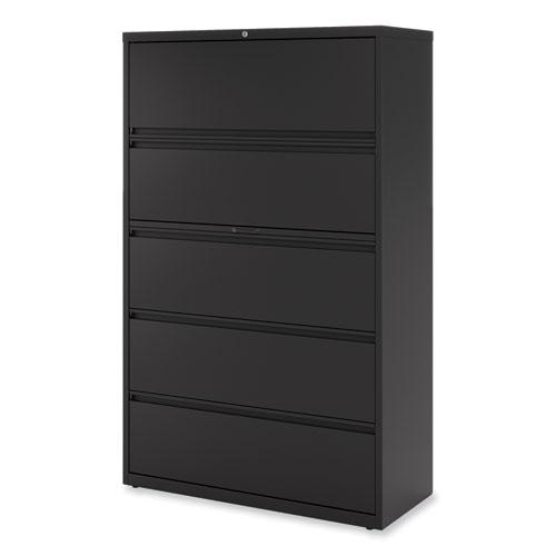 Lateral File, 5 Legal/Letter/A4/A5-Size File Drawers, Black, 42" x 18.63" x 67.63". Picture 10
