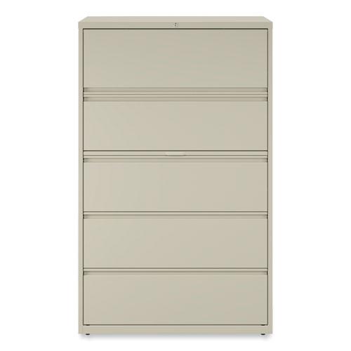 Lateral File, 5 Legal/Letter/A4/A5-Size File Drawers, Putty, 42" x 18.63" x 67.63". Picture 1