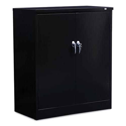 Assembled 42" High Heavy-Duty Welded Storage Cabinet, Two Adjustable Shelves, 36w x 18d, Black. Picture 1