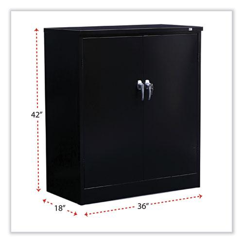 Assembled 42" High Heavy-Duty Welded Storage Cabinet, Two Adjustable Shelves, 36w x 18d, Black. Picture 2