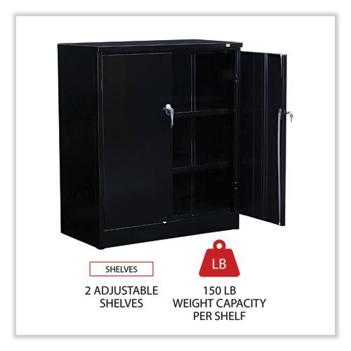 Assembled 42" High Heavy-Duty Welded Storage Cabinet, Two Adjustable Shelves, 36w x 18d, Black. Picture 3