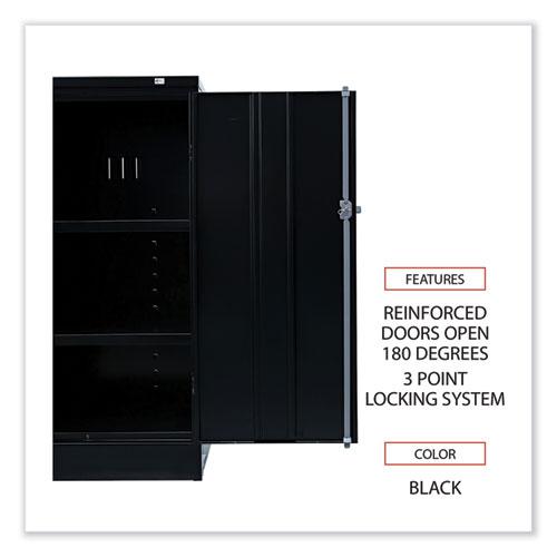 Assembled 42" High Heavy-Duty Welded Storage Cabinet, Two Adjustable Shelves, 36w x 18d, Black. Picture 4