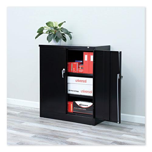 Assembled 42" High Heavy-Duty Welded Storage Cabinet, Two Adjustable Shelves, 36w x 18d, Black. Picture 5