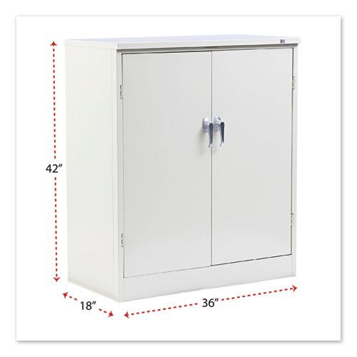 Assembled 42" High Heavy-Duty Welded Storage Cabinet, Two Adjustable Shelves, 36w x 18d, Putty. Picture 2