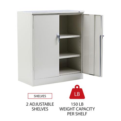 Assembled 42" High Heavy-Duty Welded Storage Cabinet, Two Adjustable Shelves, 36w x 18d, Putty. Picture 3