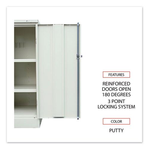 Assembled 42" High Heavy-Duty Welded Storage Cabinet, Two Adjustable Shelves, 36w x 18d, Putty. Picture 4