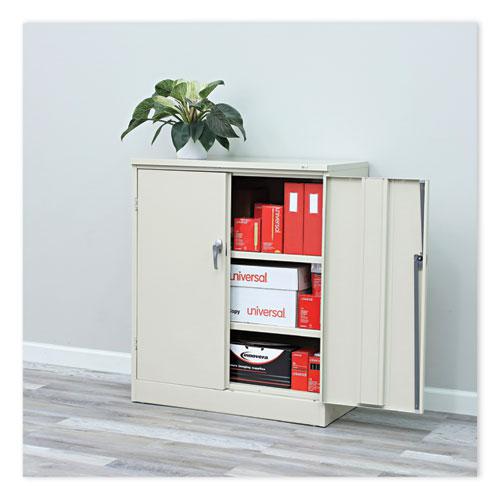 Assembled 42" High Heavy-Duty Welded Storage Cabinet, Two Adjustable Shelves, 36w x 18d, Putty. Picture 5