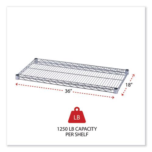 Industrial Wire Shelving Extra Wire Shelves, 36w x 18d, Silver, 2 Shelves/Carton. Picture 2