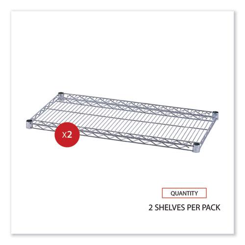 Industrial Wire Shelving Extra Wire Shelves, 36w x 18d, Silver, 2 Shelves/Carton. Picture 6