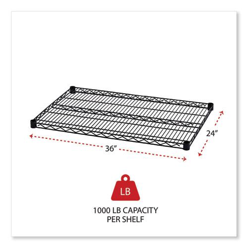 Industrial Wire Shelving Extra Wire Shelves, 36w x 24d, Black, 2 Shelves/Carton. Picture 2