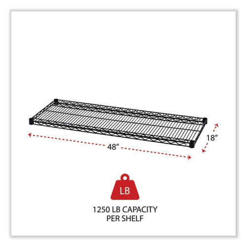 Industrial Wire Shelving Extra Wire Shelves, 48w x 18d, Black, 2 Shelves/Carton. Picture 2