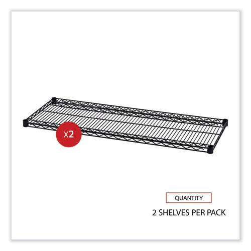 Industrial Wire Shelving Extra Wire Shelves, 48w x 18d, Black, 2 Shelves/Carton. Picture 6