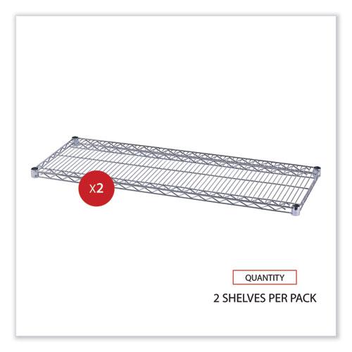 Industrial Wire Shelving Extra Wire Shelves, 48w x 18d, Silver, 2 Shelves/Carton. Picture 6