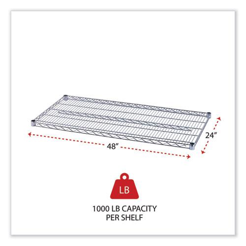 Industrial Wire Shelving Extra Wire Shelves, 48w x 24d, Silver, 2 Shelves/Carton. Picture 2