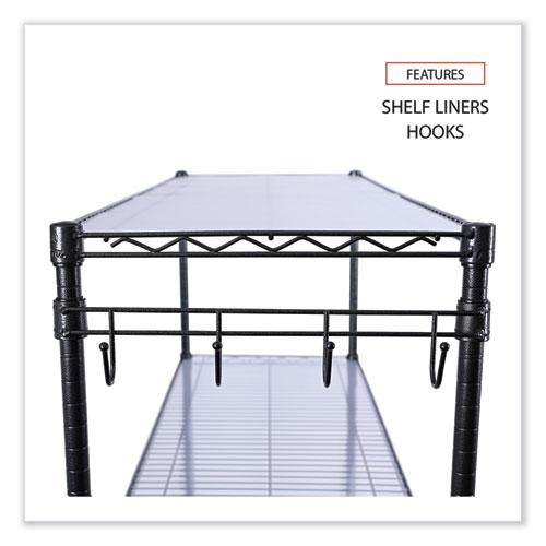 5-Shelf Wire Shelving Kit with Casters and Shelf Liners, 48w x 18d x 72h, Black Anthracite. Picture 4