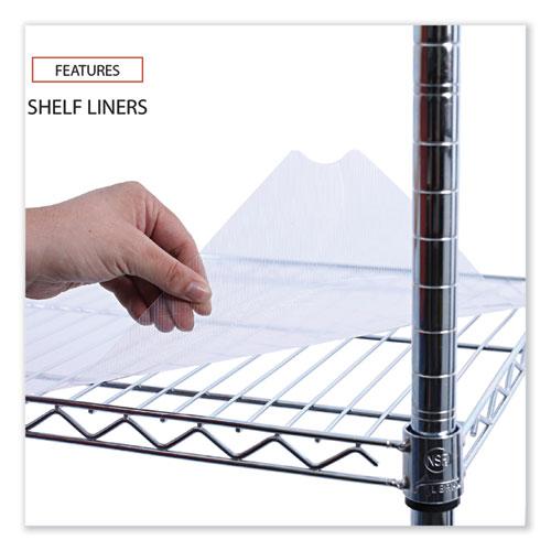 5-Shelf Wire Shelving Kit with Casters and Shelf Liners, 48w x 18d x 72h, Silver. Picture 4
