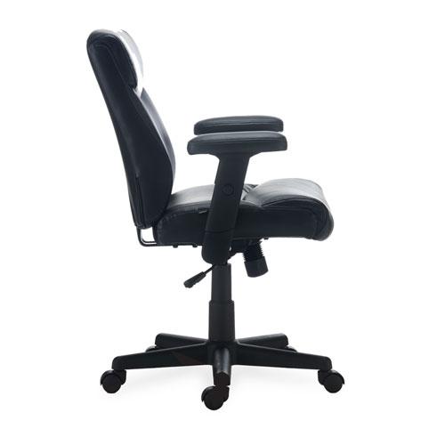 Alera Harthope Leather Task Chair, Supports Up to 275 lb, Black Seat/Back, Black Base. Picture 5