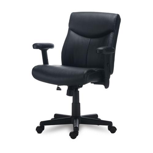 Alera Harthope Leather Task Chair, Supports Up to 275 lb, Black Seat/Back, Black Base. Picture 4