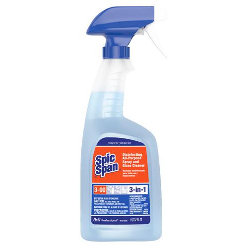 Disinfecting All-Purpose Spray and Glass Cleaner, Fresh Scent, 32 oz Spray Bottle, 8/Carton. Picture 2