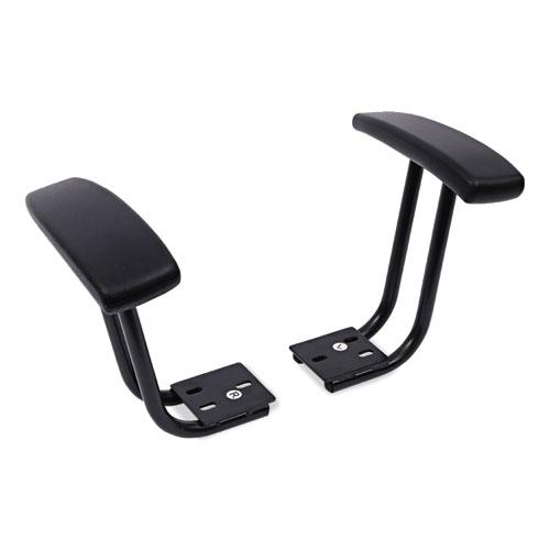 Optional Fixed Height T-Arms for Alera Essentia and Interval Series Chairs, Black, 2/Set. Picture 1