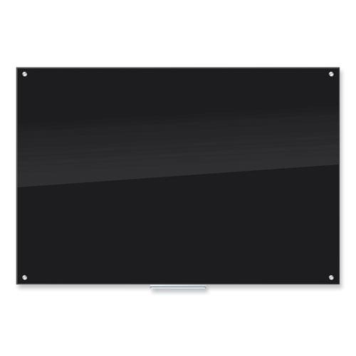 Black Glass Dry Erase Board, 70 x 47, Black Surface. Picture 1