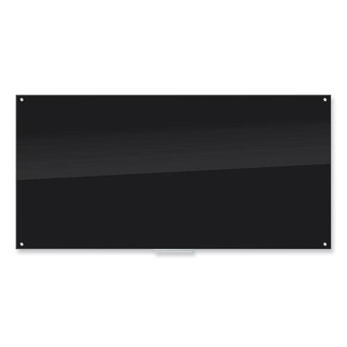 Black Glass Dry Erase Board, 96 x 47, Black Surface. Picture 1