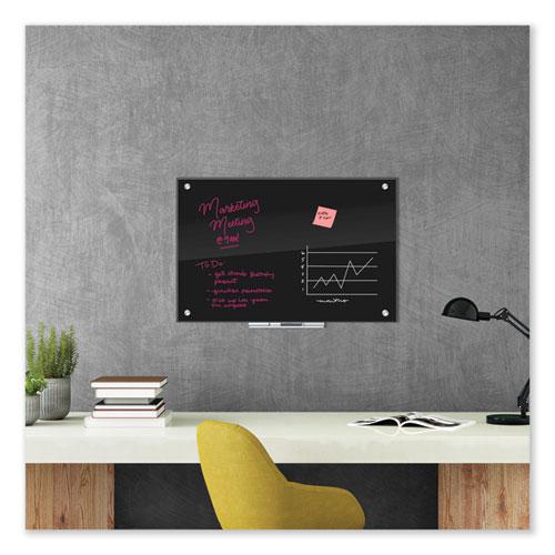 Black Glass Dry Erase Board, 35 x 23, Black Surface. Picture 3