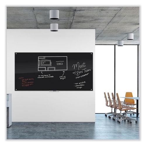 Black Glass Dry Erase Board, 96 x 47, Black Surface. Picture 3