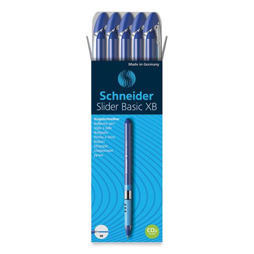 Slider Basic Ballpoint Pen, Stick, Extra-Bold 1.4 mm, Blue Ink, Blue Barrel, 10/Box. Picture 1