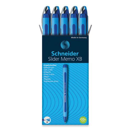 Slider Memo XB Ballpoint Pen, Stick, Extra-Bold 1.4 mm, Blue Ink, Blue/Light Blue Barrel, 10/Box. Picture 1