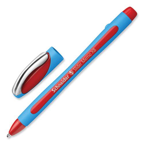 Slider Memo XB Ballpoint Pen, Stick, Extra-Bold 1.4 mm, Red Ink, Red/Light Blue Barrel, 10/Box. Picture 3