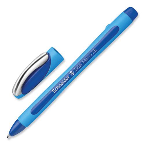 Slider Memo XB Ballpoint Pen, Stick, Extra-Bold 1.4 mm, Blue Ink, Blue/Light Blue Barrel, 10/Box. Picture 3