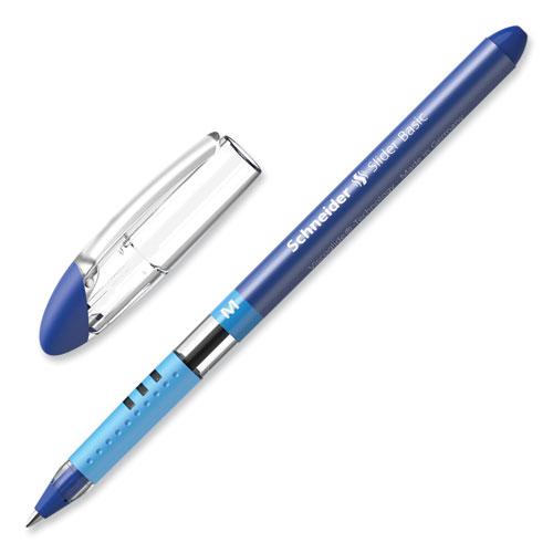 Slider Basic Ballpoint Pen, Stick, Medium 0.8 mm, Blue Ink, Blue Barrel, 10/Box. Picture 3
